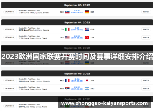 2023欧洲国家联赛开赛时间及赛事详细安排介绍